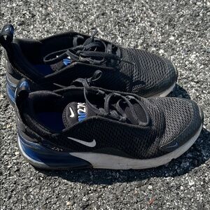 Nike Black Mesh Sneakers with Blue Accents